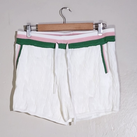 Minnie Rose Set White V-Neck Sweater with Green and Pink Accents - Picture 4 of 4